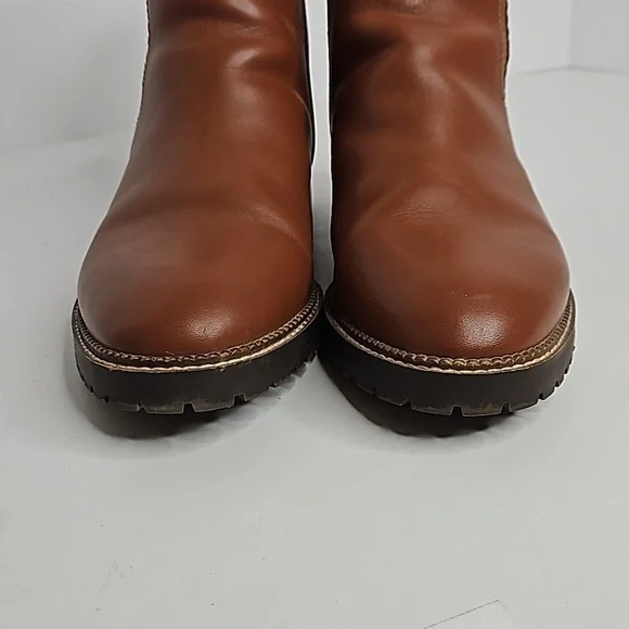 Lands' End Women's Side Zip Lug Sole Brown Chelsea Boot Size 9D (Wide) - Picture 6 of 11